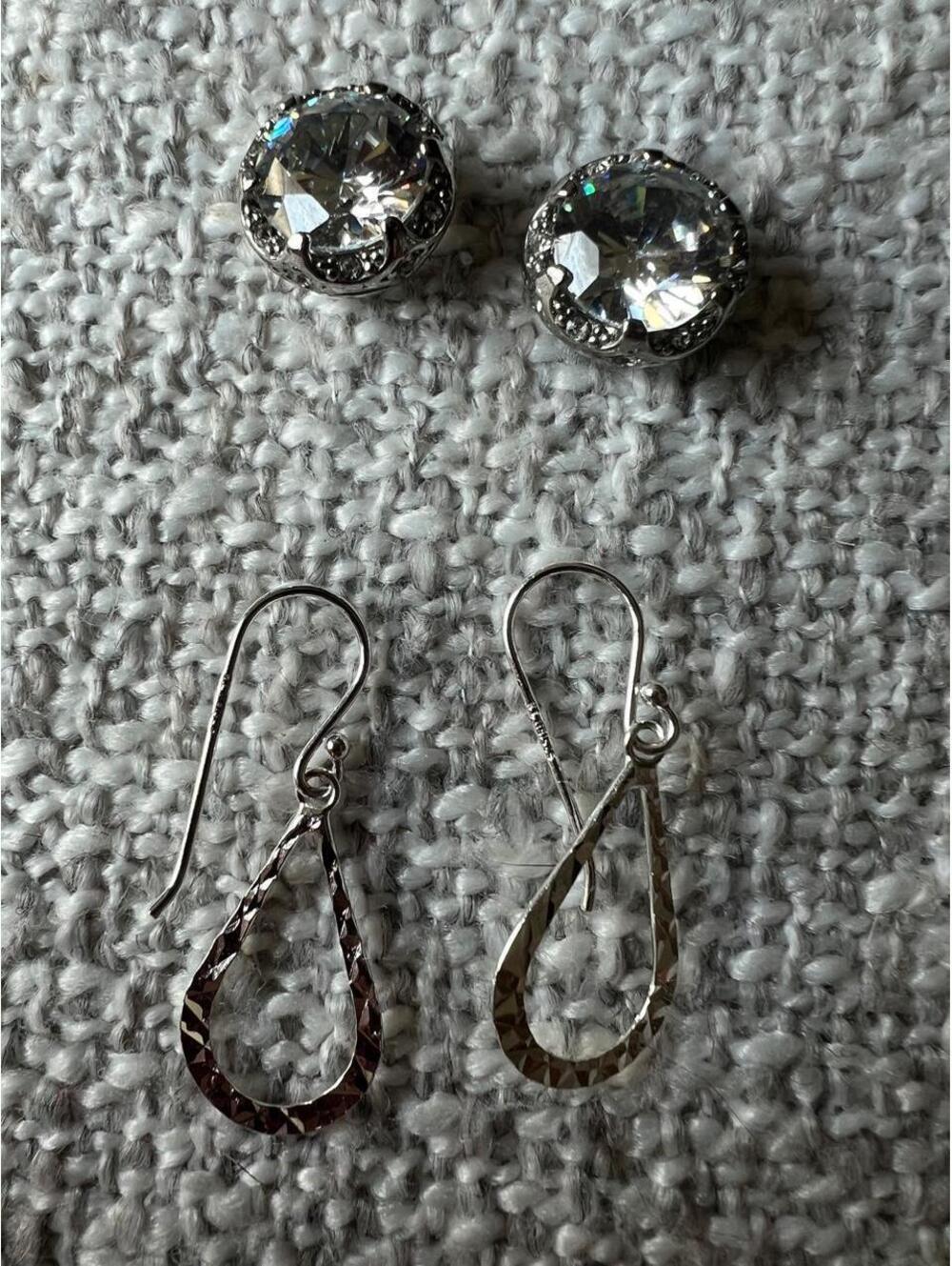 925 IBB & Round Stud Earrings (Set of 2)